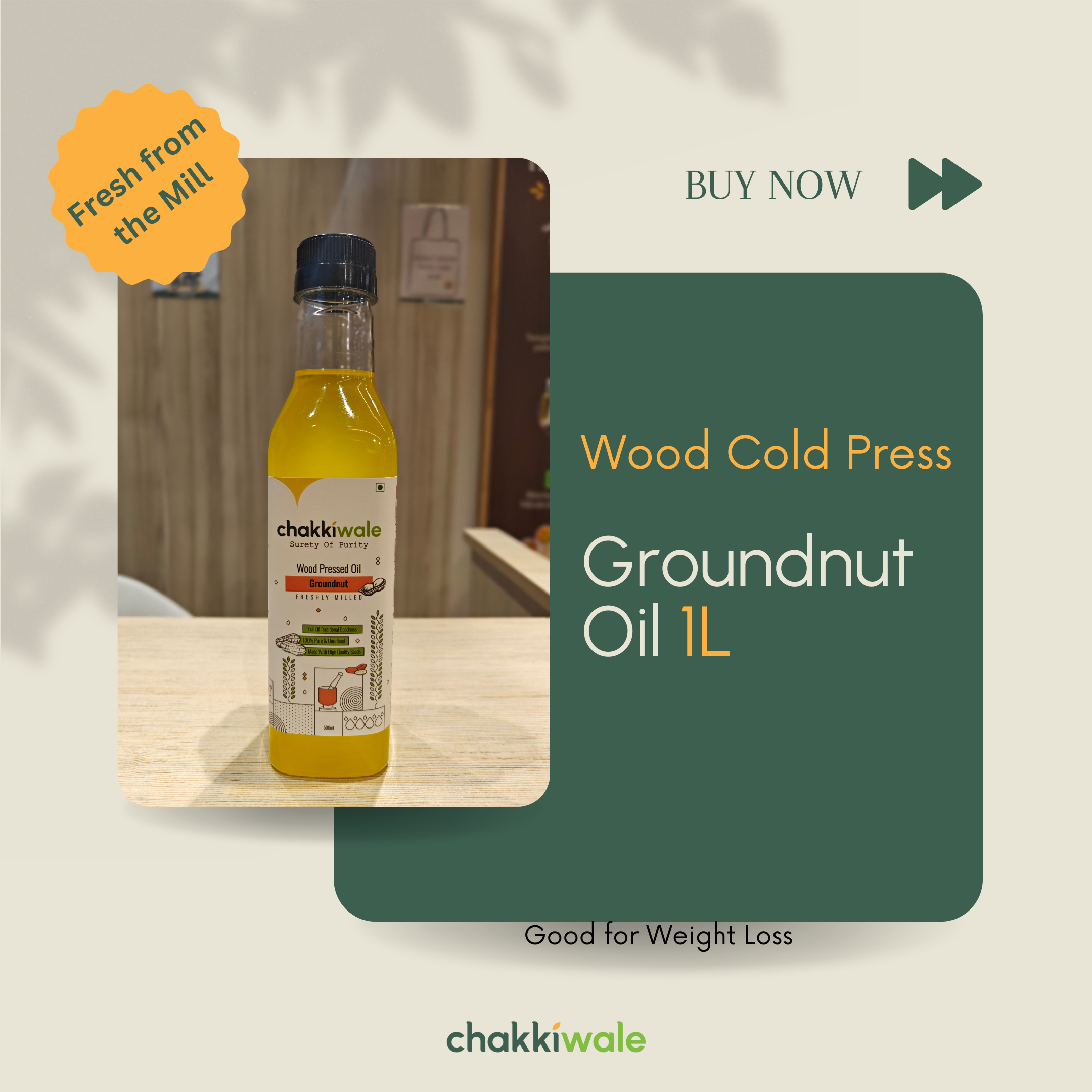 Wood Pressed Groundnut Oil